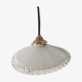 Old white and brass opaline suspension