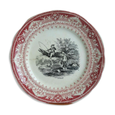 Assiette Digoin Sarreguemines mois de Juillet