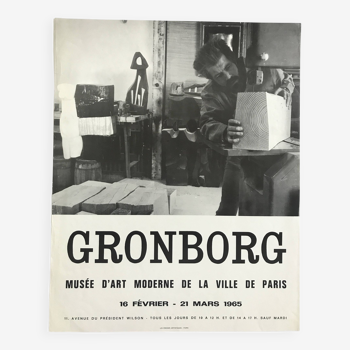 Affiche originale d'Erik GRONBORG, Musée d'art moderne de la Ville de Paris, 1965