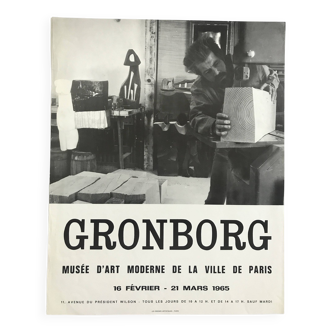 Affiche originale d'Erik GRONBORG, Musée d'art moderne de la Ville de Paris, 1965