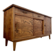 Old oak sideboard from the 1950s, vintage reconstruction period
