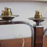 Paire de lampes à poser chandelier en palissandre Art Deco