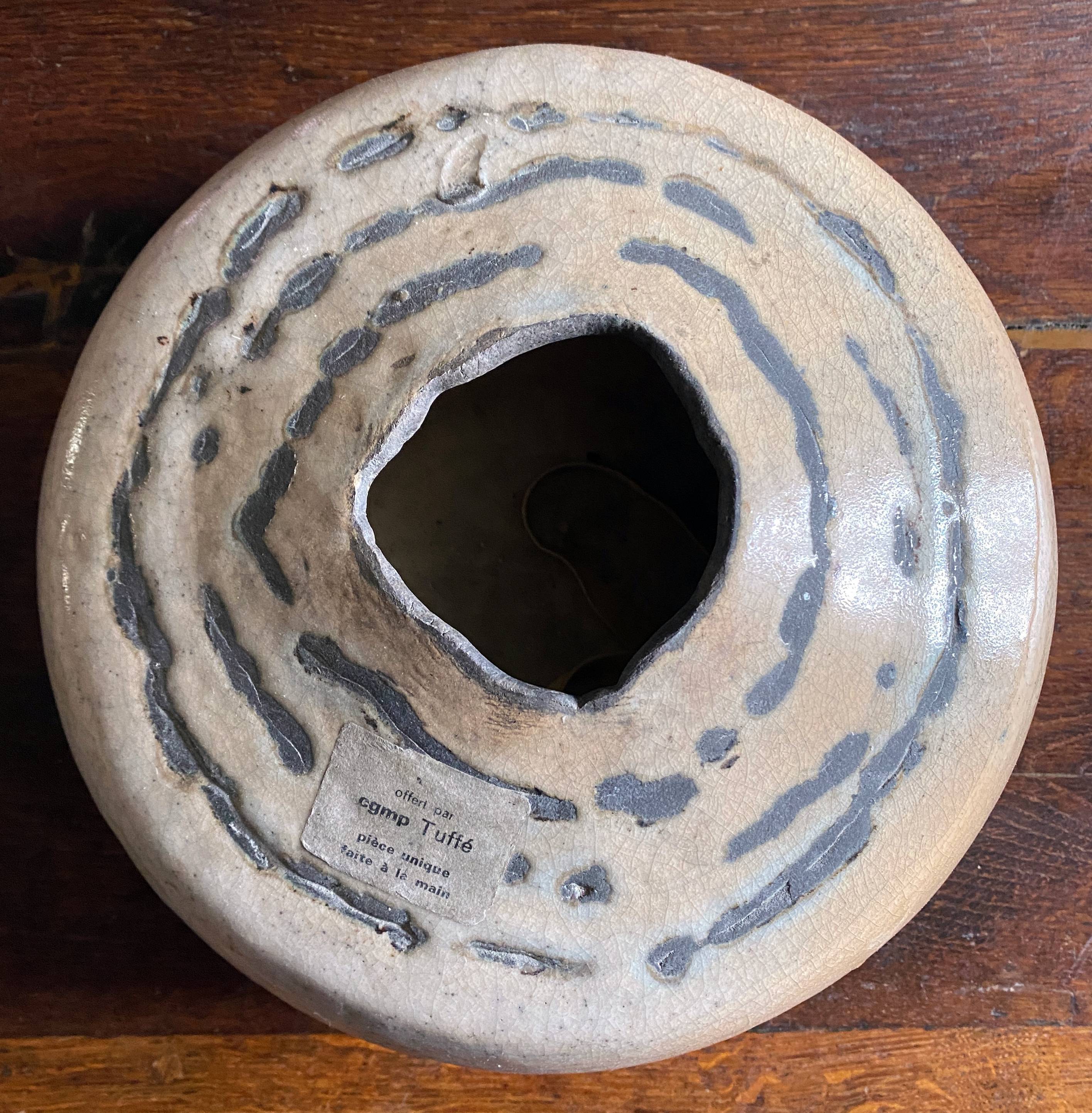 Raku design ceramic vase signed pottery Ceramic stoneware