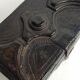 Touareg jewelry box in wood and leather pushed back 13.5 cm