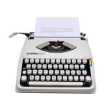 Hermes Baby white cursive typewriter revised Mint tape