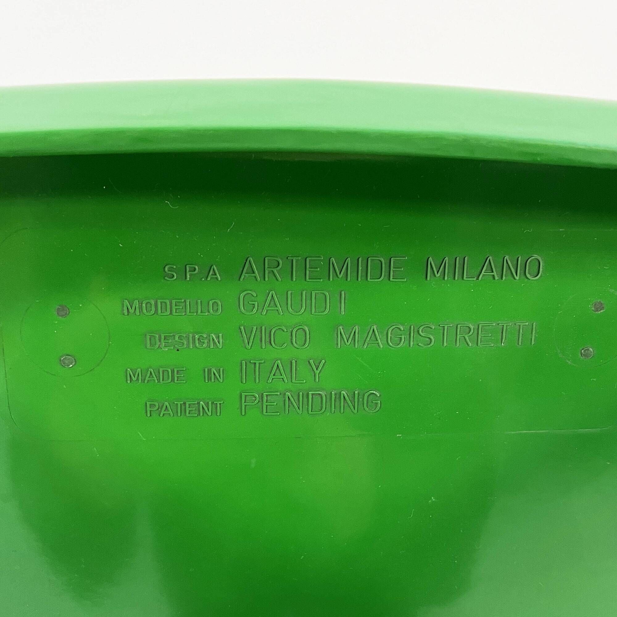 GREEN GAUDI CHAIR BY VICO MAGISTRETTI FOR ARTEMIDE, 1970