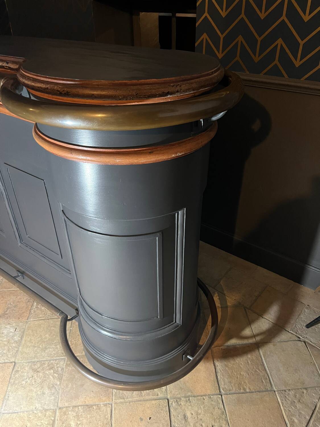 Bar, painted wooden counter