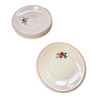 11 plates vintage 40s, floral pattern