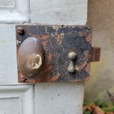 Old interior door from the end of the 19th century with locking system