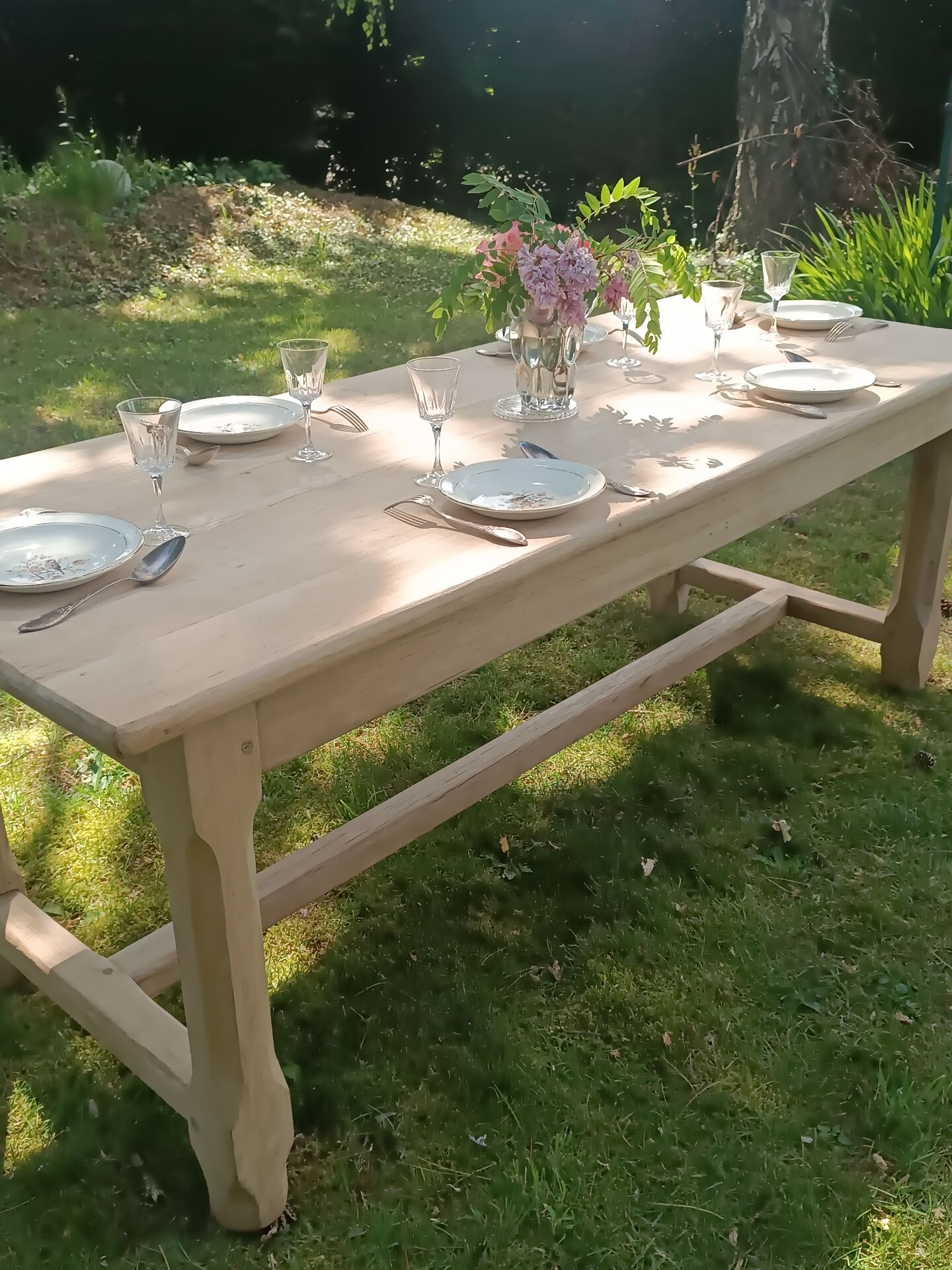 Renovated solid oak farmhouse table