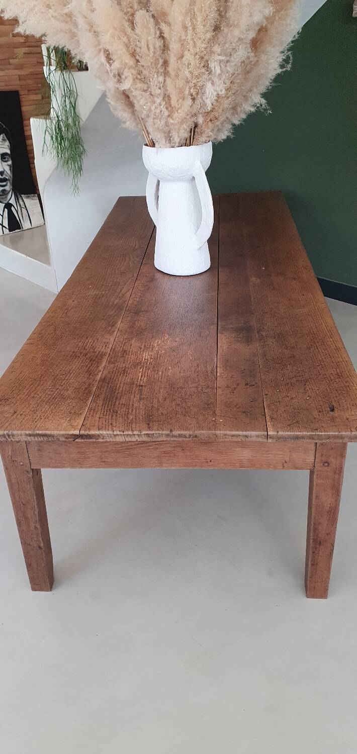 Grande table basse de ferme ancienne 220cm