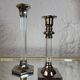 80s silver metal acrylic candle holders