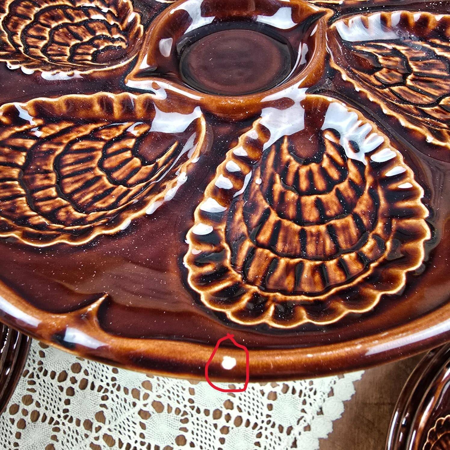 Set of 12 oyster plates – France – vintage – Ø23.5 cm