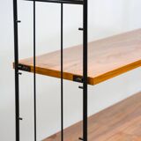 Shelf on feet, black metal ladders, 60s