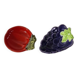 Two vintage fruit-shaped bowls