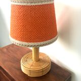Vintage natural rattan lamp 60s