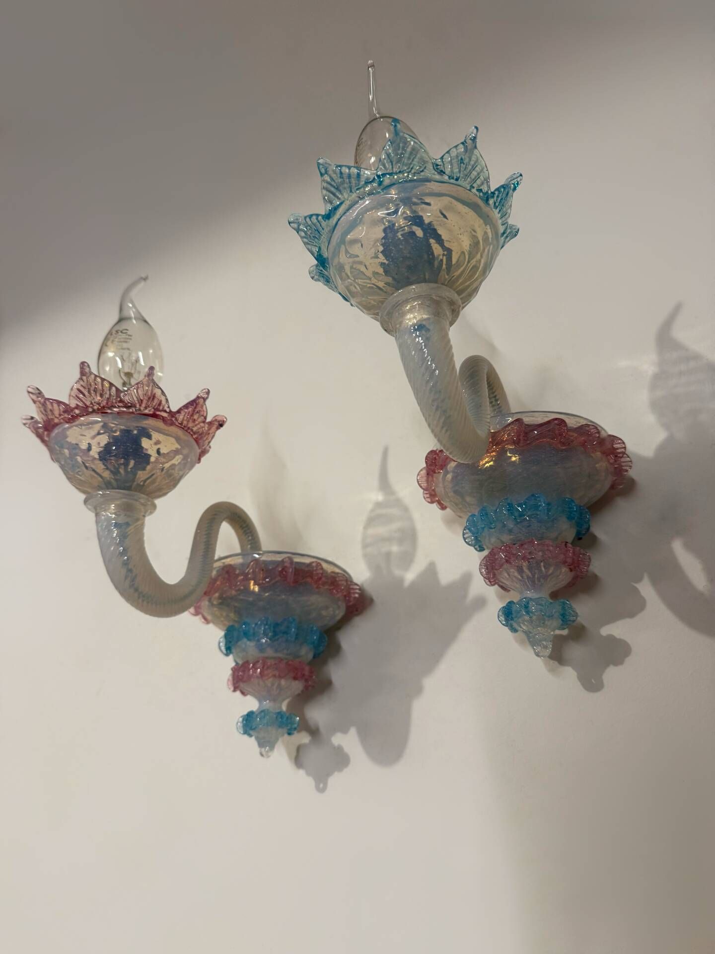 Murano glass wall lights from the 1960s