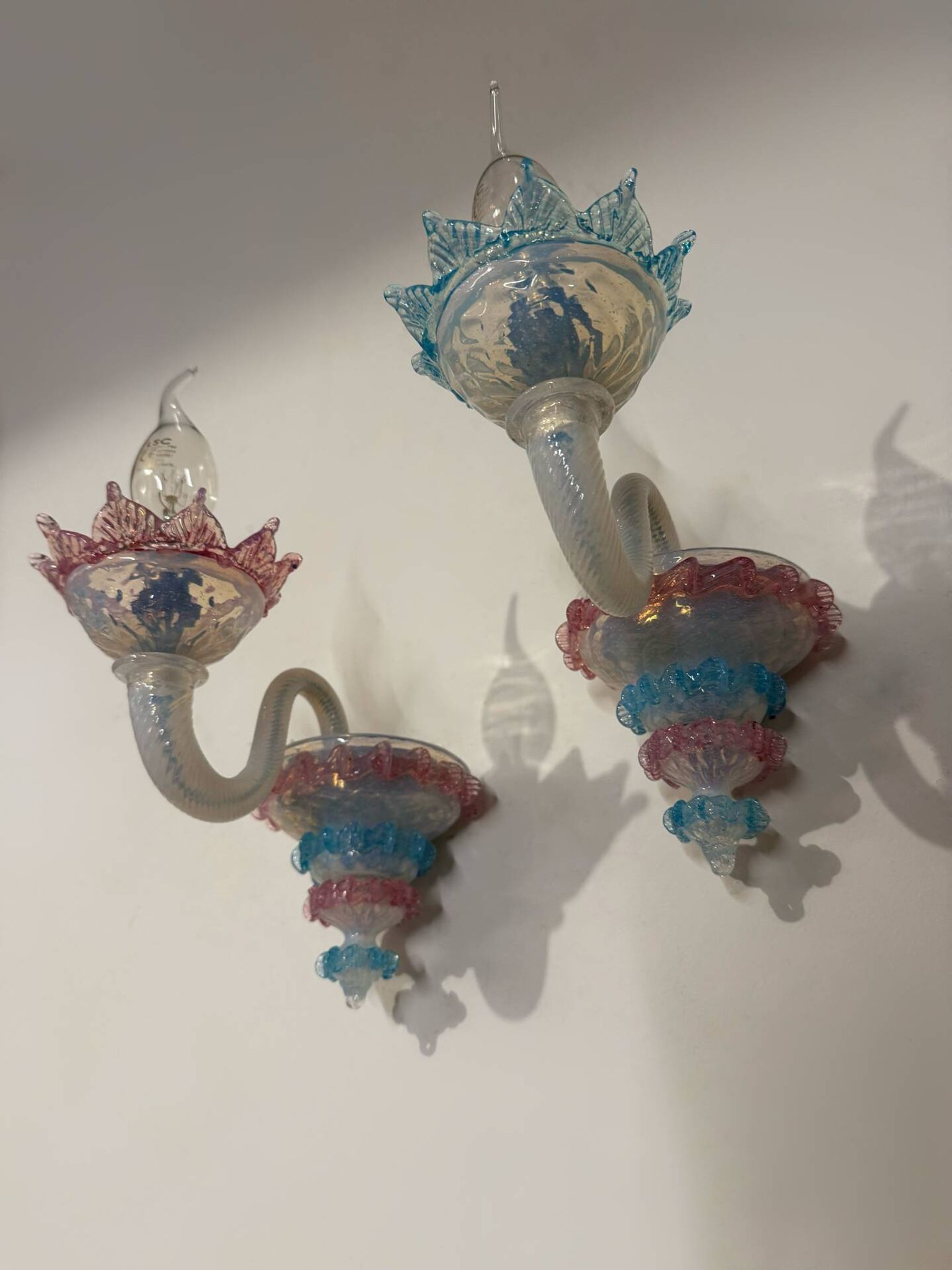 Murano glass wall lights from the 1960s