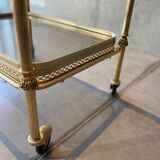 Gilded brass table and glass