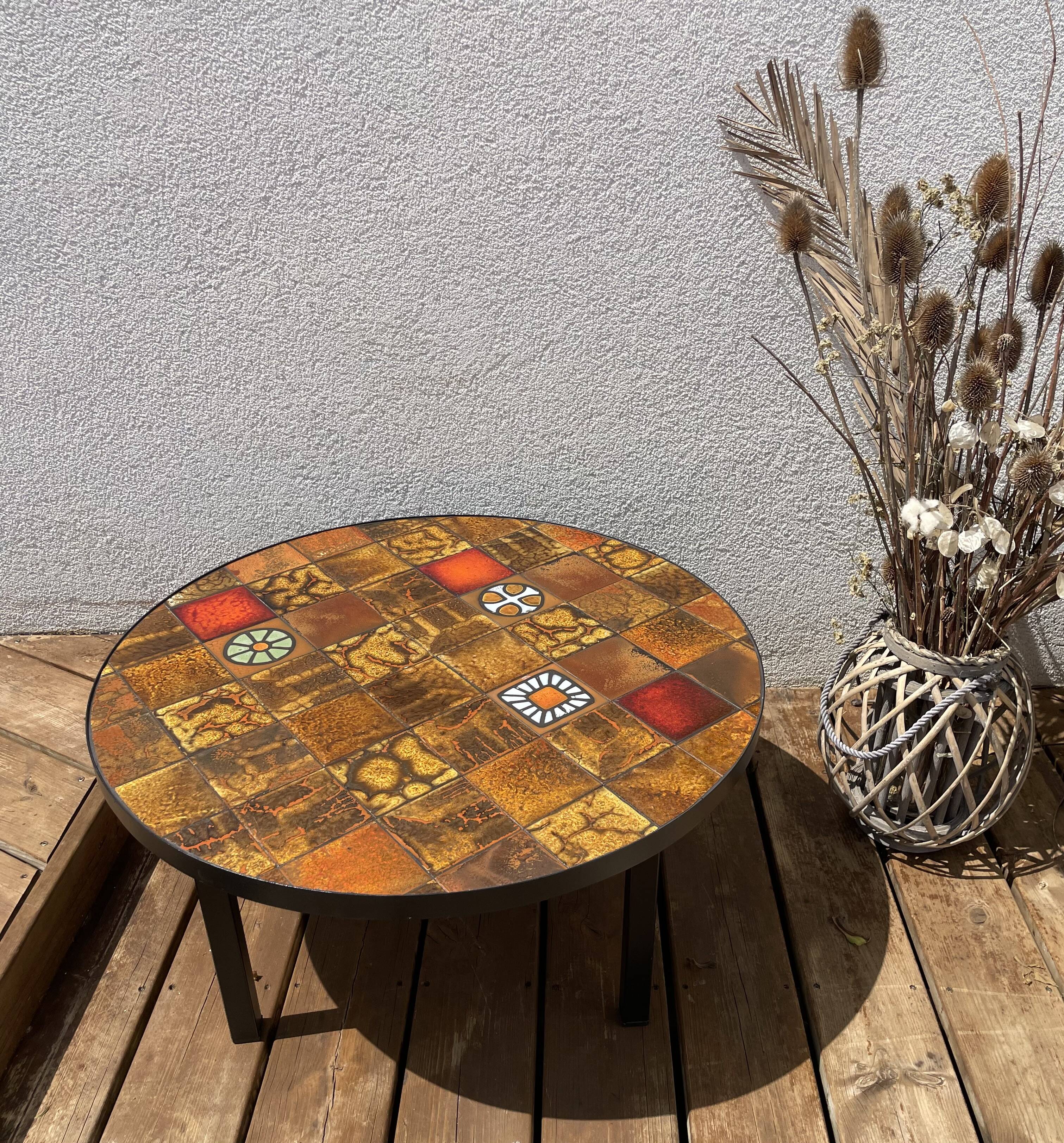 Ceramic coffee table by Jean Gregorieff