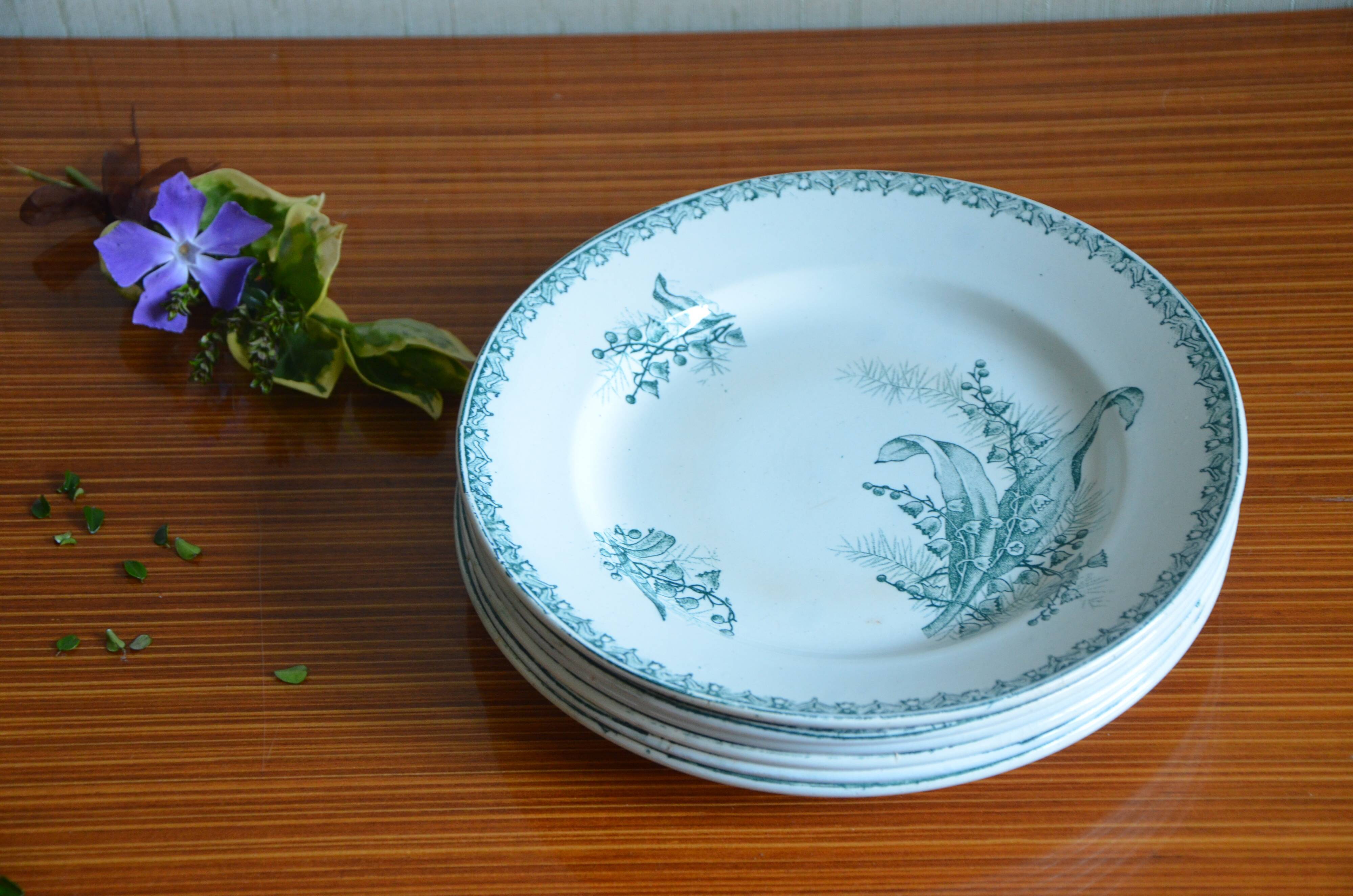 Lot of 6 plates L'Amanidnoise, Muguet collection