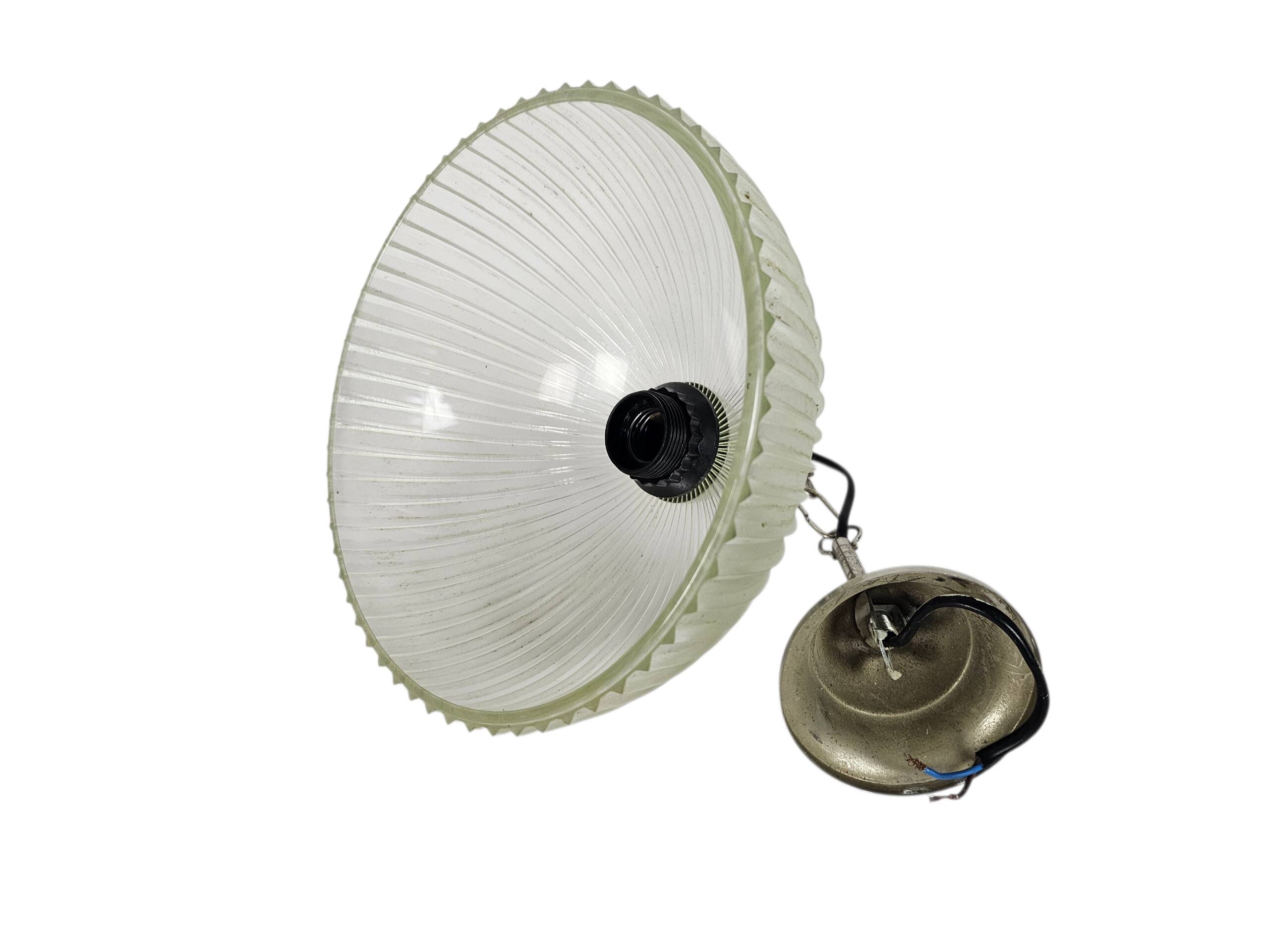 Massive Prisma pendant lamp, ribbed glass, Belgium, 1970s