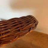 Oval wicker mirror