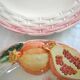 2 vintage pomegranate slip plates signed Francesco Guarino