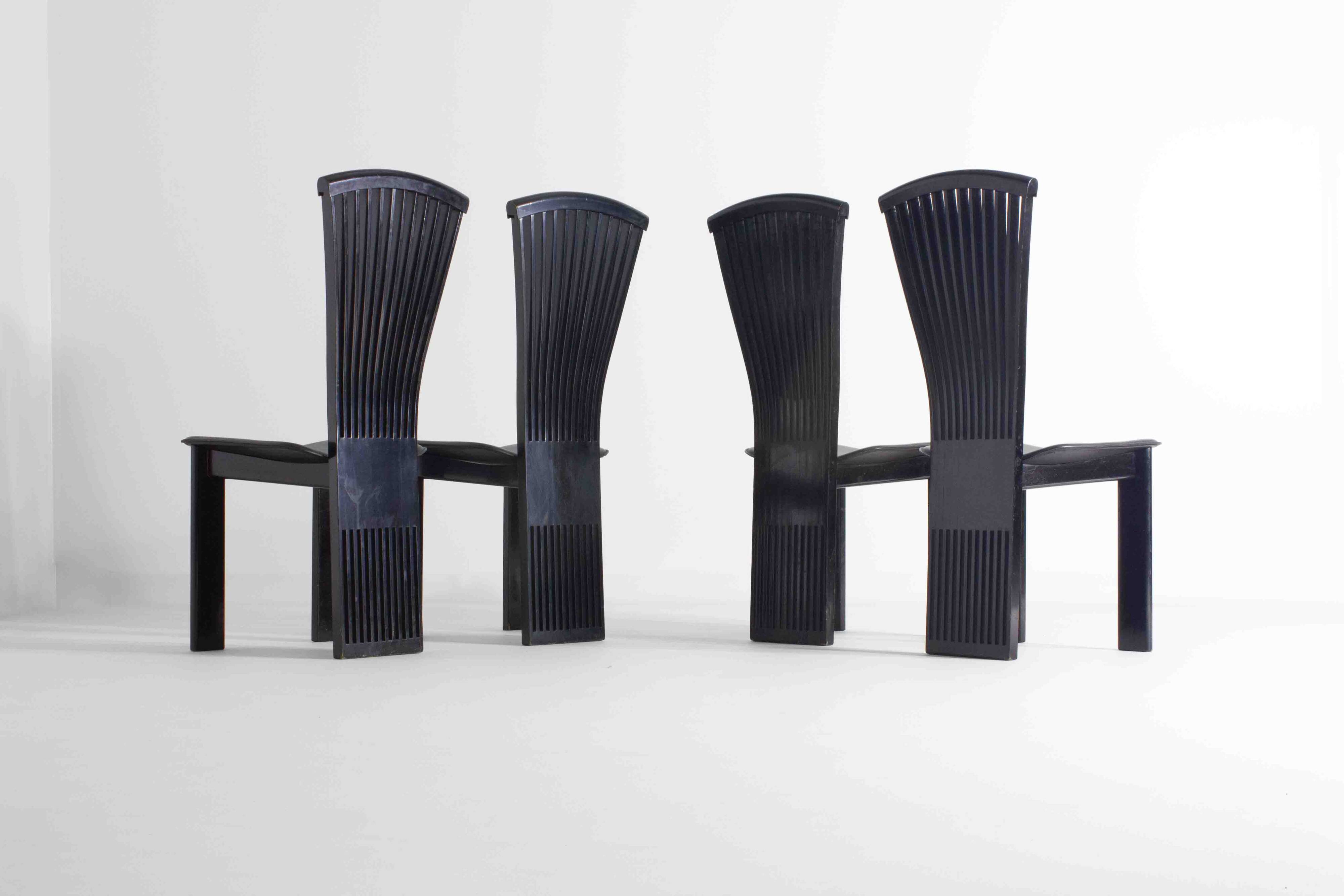 Elegant postmodern dining chairs by Pietro Costantini, Italy 1980s