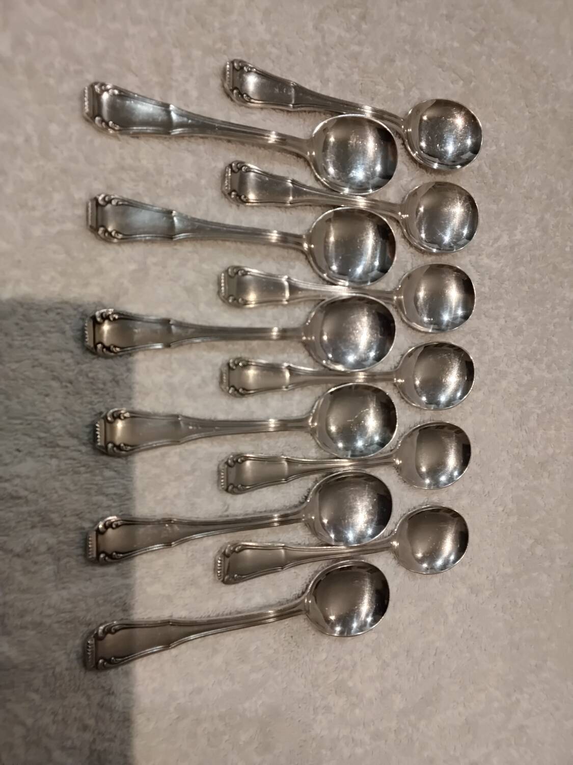 12 silver-plated ice cream scoops, goldsmith Boulenger Regence Berry