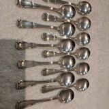 12 silver-plated ice cream scoops, goldsmith Boulenger Regence Berry