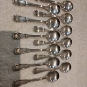 12 silver-plated ice cream scoops, goldsmith Boulenger Regence Berry