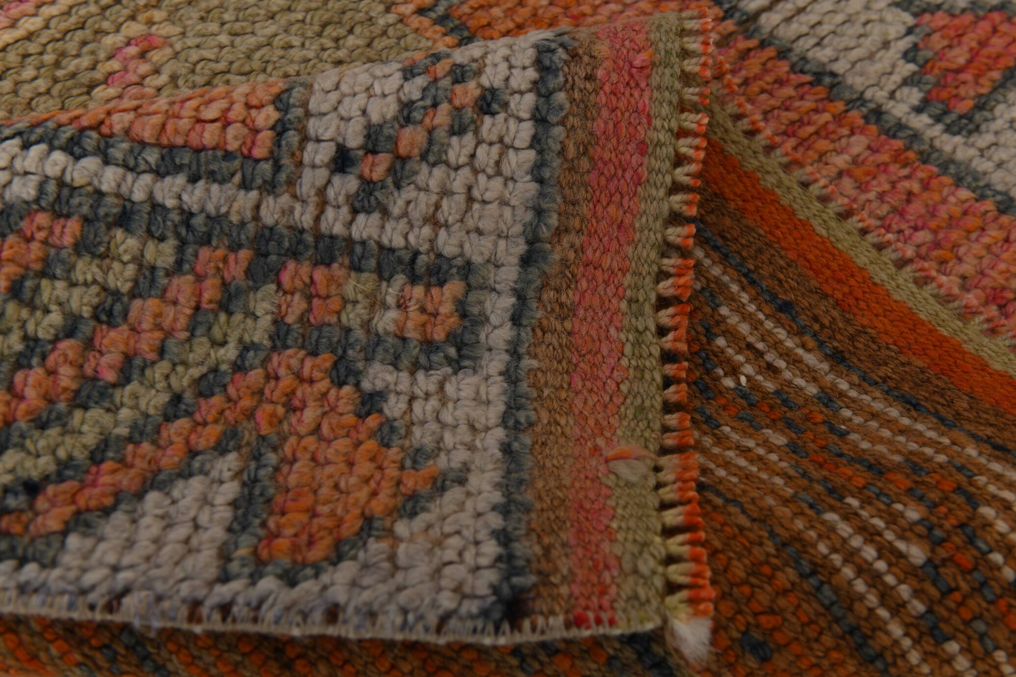 3x11 Terracotta Vintage Runner Rug For Kitchen, 88x344 Cm