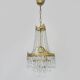 Vintage three-tiered balloon chandelier, glass pendants. 1970s.