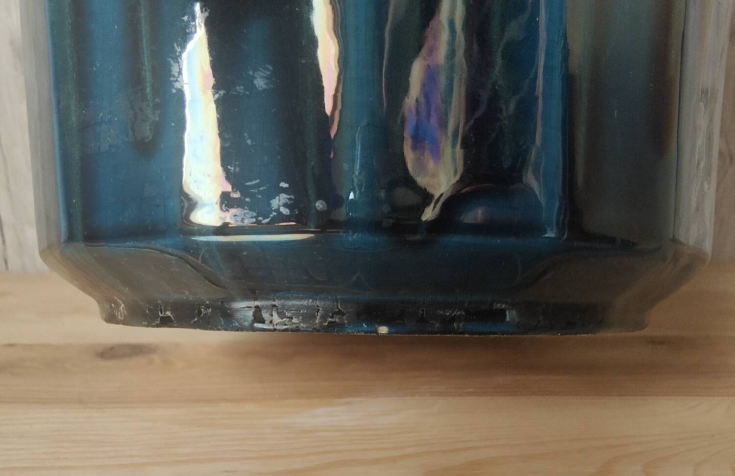 Iridescent Art Deco earthenware planter