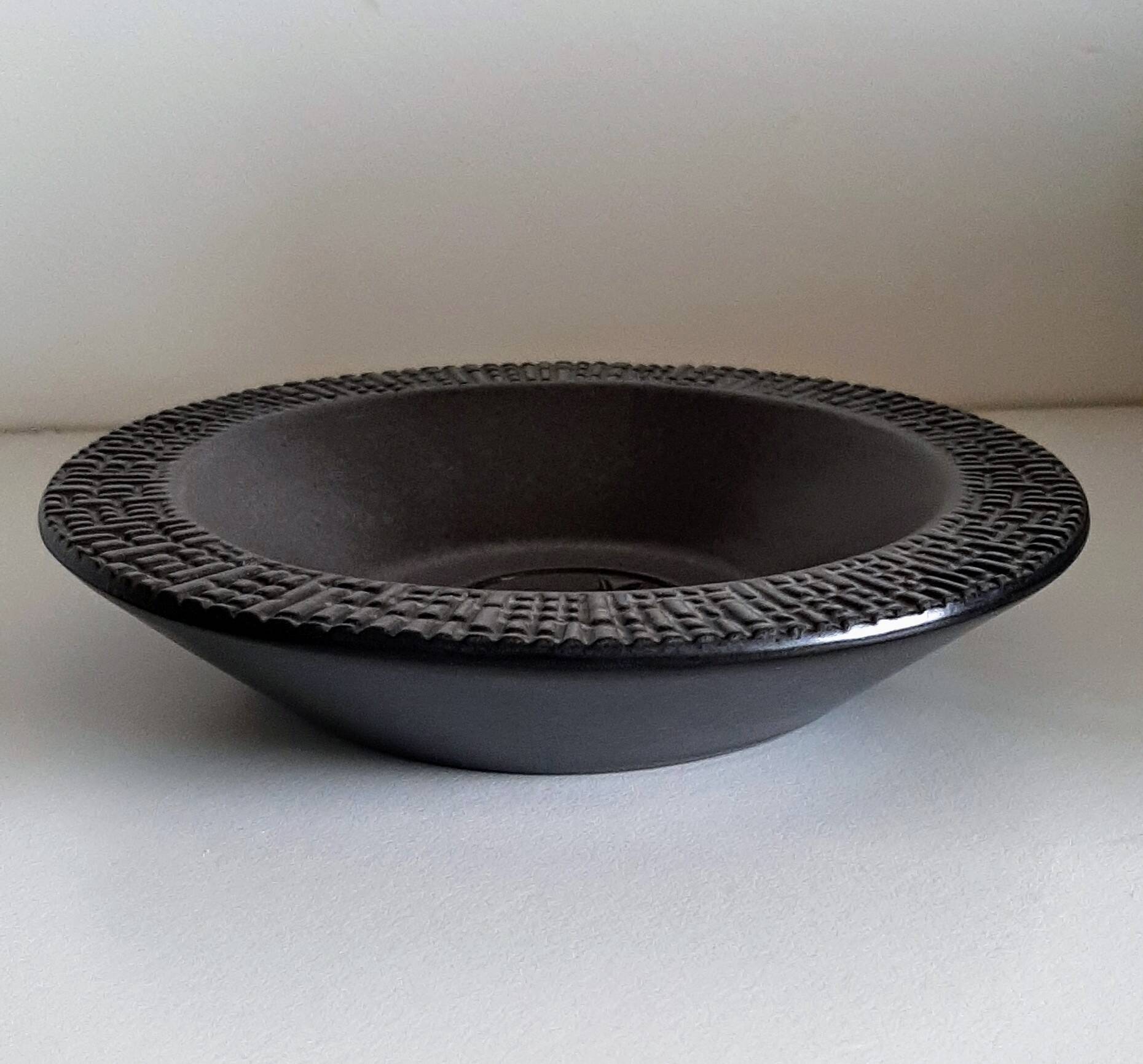 Vintage ceramic - "Granite" series Upsala-Ekeby 1959 - Gray bowl with relief decoration