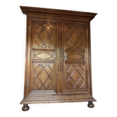 Louis XIII wardrobe in solid walnut