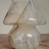 Vase champignon verre marbré