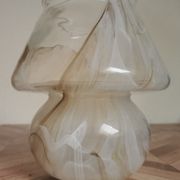 Vase champignon verre marbré