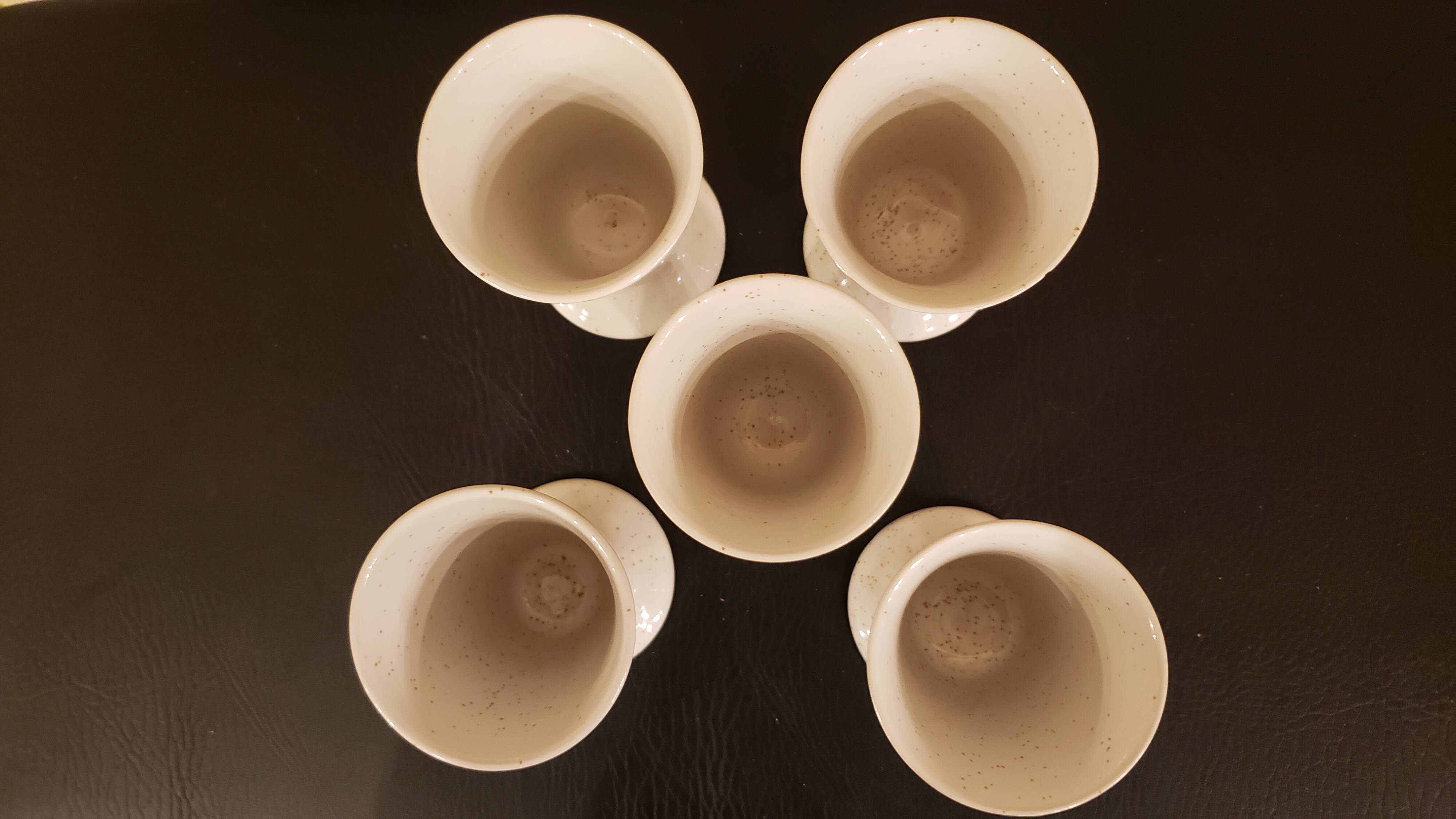 Set of 5 vintage floral art mazagrans