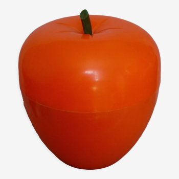 Seau à glace vintage pomme rouge orange