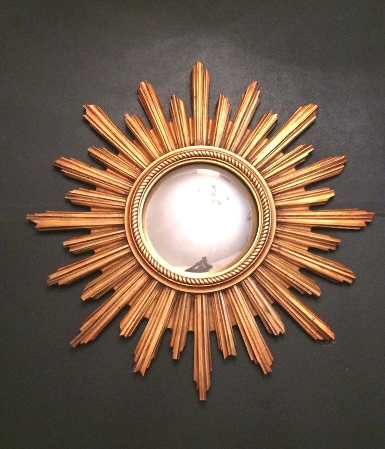 Mirror Sun gilded wood 59 cm, Deknudt