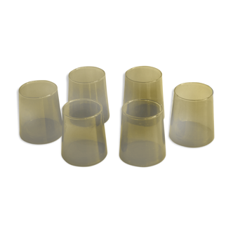 Batch of 6 smoked water glasses