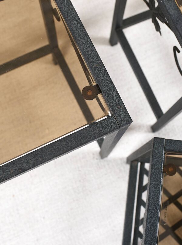 Lot de 3 tables gigogne en fer forgé
