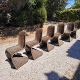 6 vintage rattan chairs dlg Verner PANTON