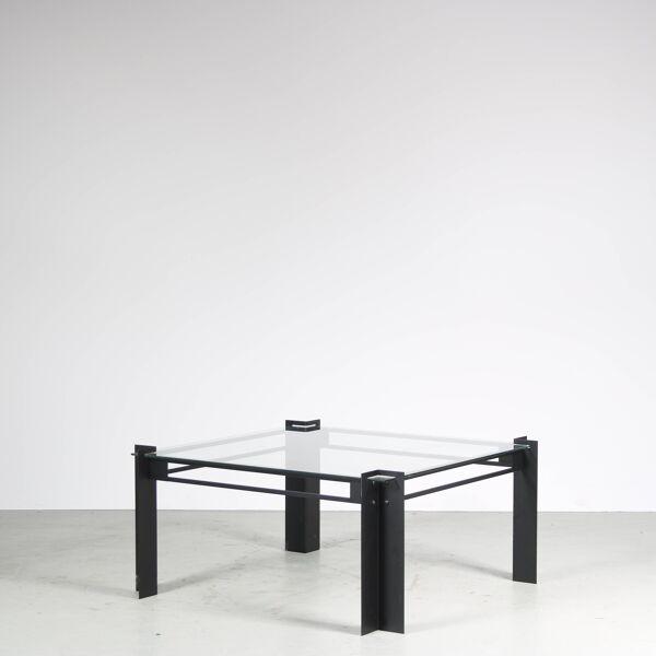 Table basse carrée design hollandais des années 1980