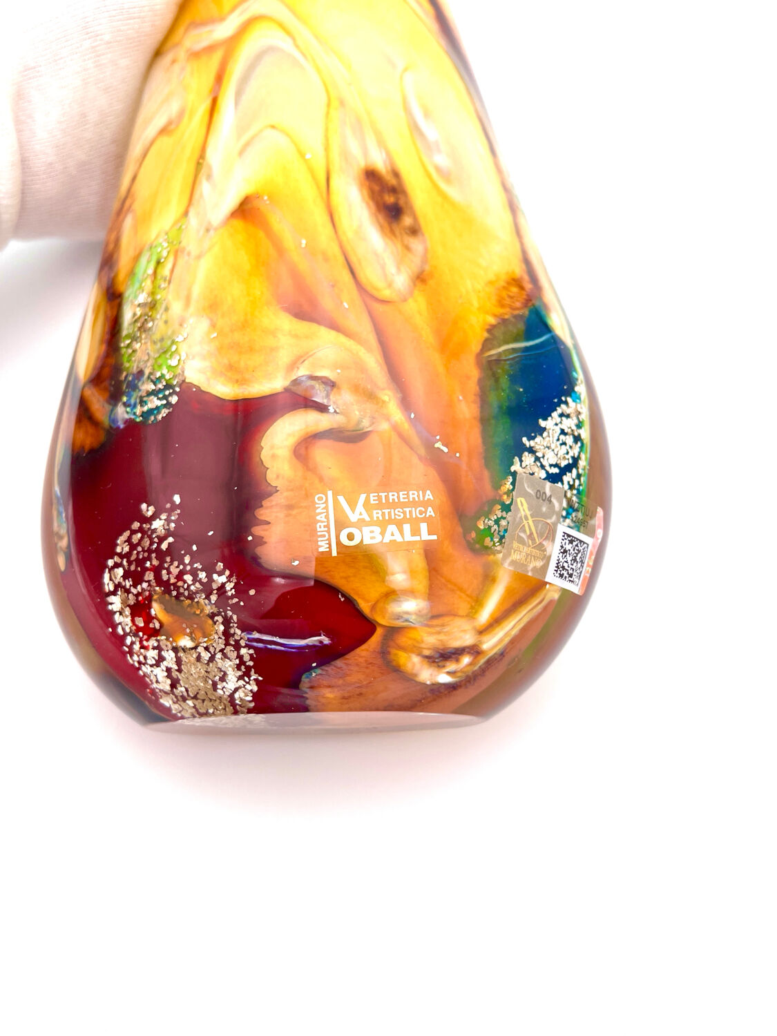 Murano Sommerso Vase OBALL Signed & Labeled 24k Gold H30cm 2.5kg New