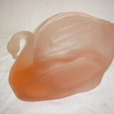 Pink polished glass swan cup