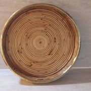 Bauhaus rattan tray with gilded brass edge, G. Crespi