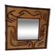 2-tone beveled square wood and rattan mirror